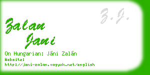 zalan jani business card